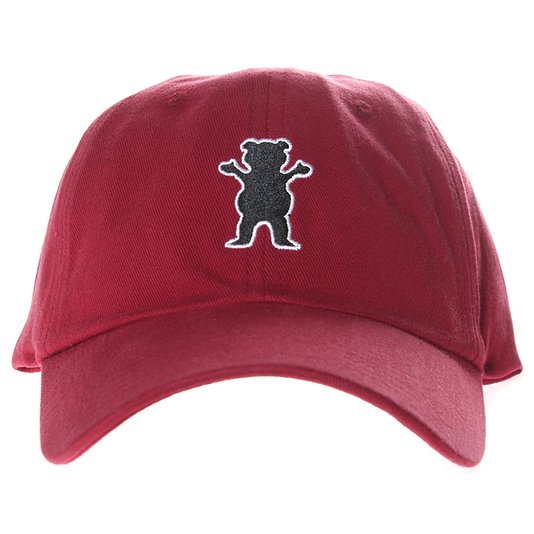 Boné Grizzly Dad Hat OG Bear Logo Bordô