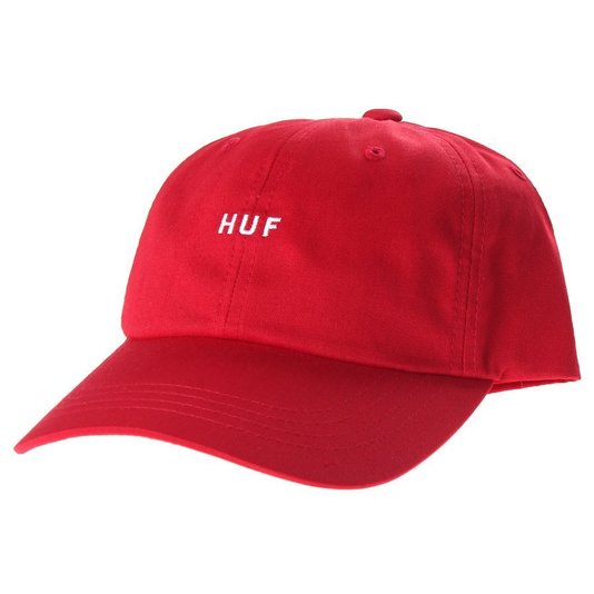 Boné HUF OG Logo Aba Curva Visor Vermelho