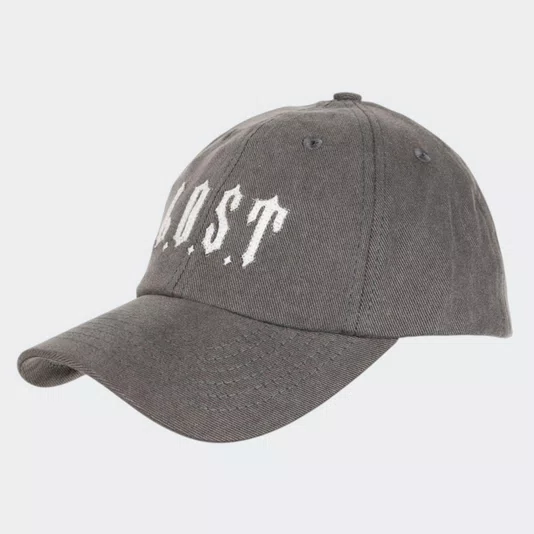 Boné Lost Dad Hat Lavado Cinza Chumbo