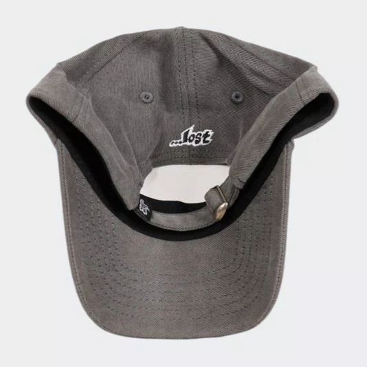 Boné Lost Dad Hat Lavado Cinza Chumbo