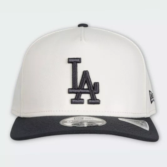 Boné New Era Mlb 9fifty Aframe Snapback Los Angeles Dodgers Off White/Cinza