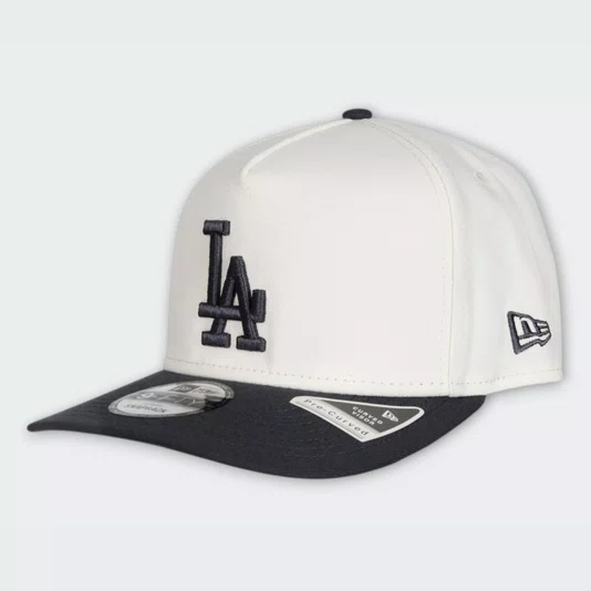 Boné New Era Mlb 9fifty Aframe Snapback Los Angeles Dodgers Off White/Cinza