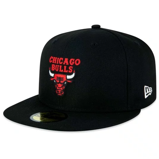 Boné New Era 59fifty Fitted Logo History Chicago Bulls Nba Preto