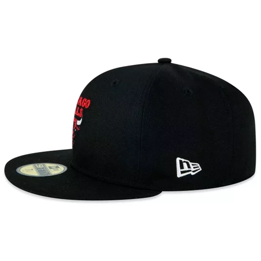 Boné New Era 59fifty Fitted Logo History Chicago Bulls Nba Preto