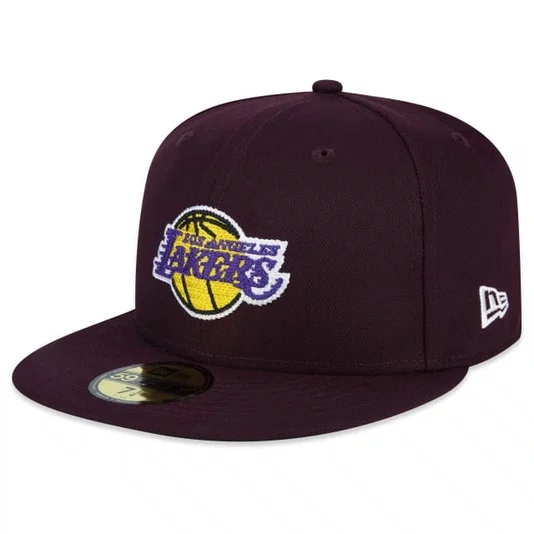 Boné New Era 59fifty Los Angeles Lakers Logo History Nba Vermelho Escuro
