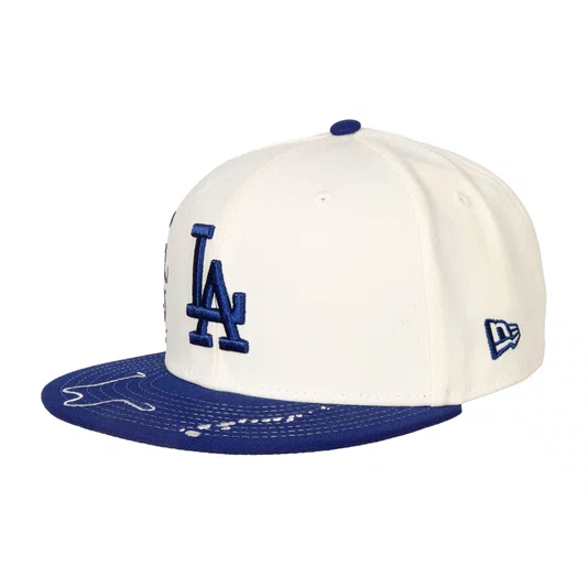 Boné New Era 9fifity Los Angeles Dodgers Mlb Juvenil Off White/Azul