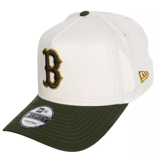 Boné New Era 9Forty Boston Red Sox Metallic Creme/Verde