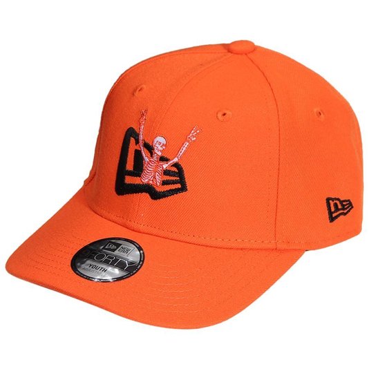 Boné New Era 9twenty Flag Frontal Skeleton Juvenil Laranja