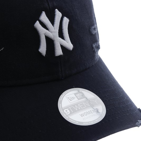 Boné New Era 9twenty Mlb New York Yankees Destroyed Feminino Azul Marinho