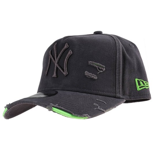 Bone New Era New York 940 Destroyed Cinza Chumbo
