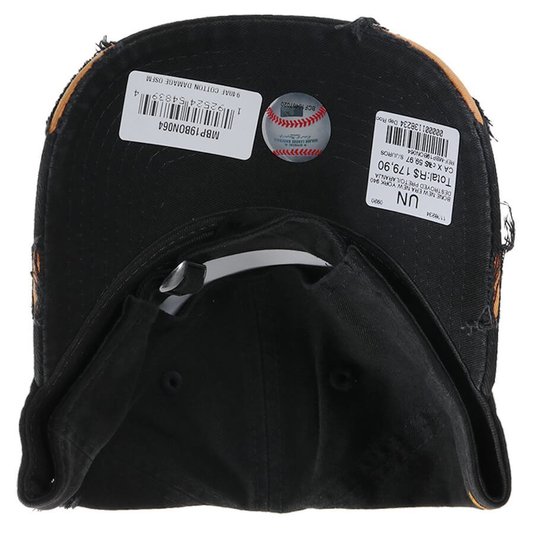 Bone New Era New York 940 Destroyed Preto/Laranja