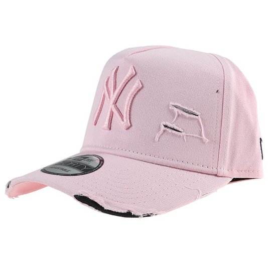 Bone New Era Nyc 940 Destroyed Rosa Claro