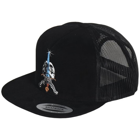 Boné Powell Peralta Skull And Sword Trucker Preto