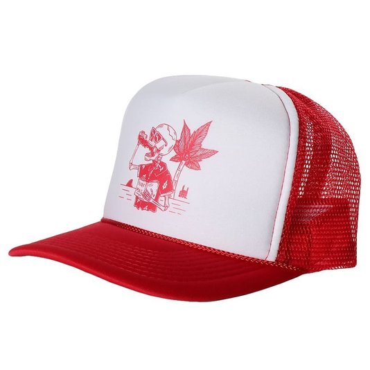 Boné Rock City Skull Surf Mag Otto Caps Truck Vermelho/Branco