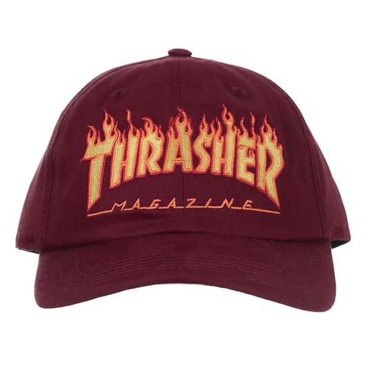 Boné Thrasher Flame Dad Hat Bordo