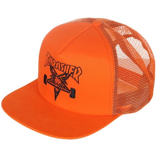 Boné Thrasher Magazine Trucker Skate Goat Laranja