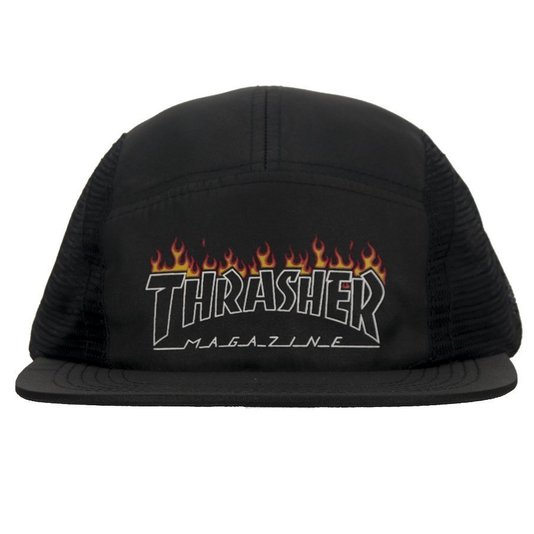 Boné Thrasher Schorched Outline Five Panel  Preto
