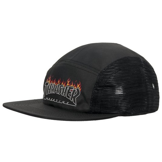 Boné Thrasher Schorched Outline Five Panel  Preto