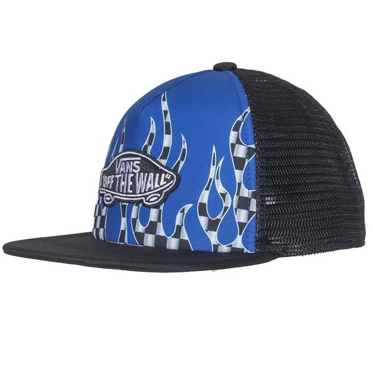 Boné Vans Classic Patch Trucker Kids Azul/Preto
