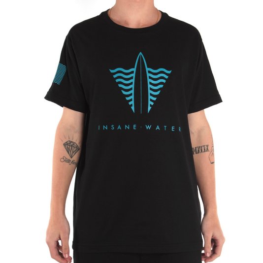 Camiseta Insane Water Logo Script 2016 Preto/Azul