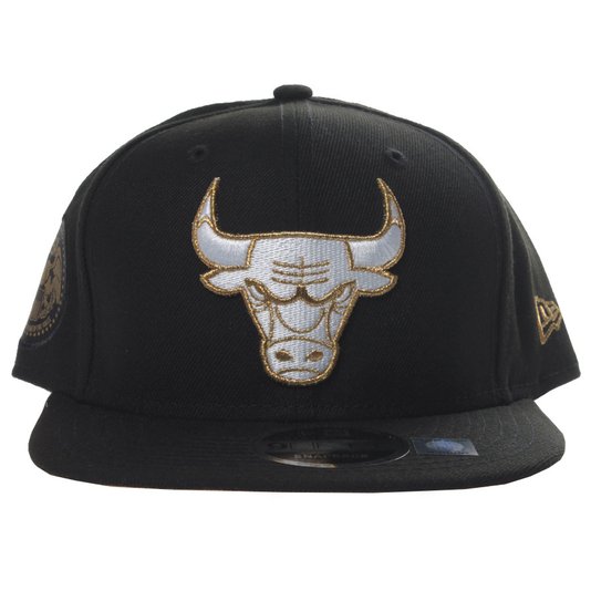 Boné New Era Chicago Bulls Bronet Preto/Dourado