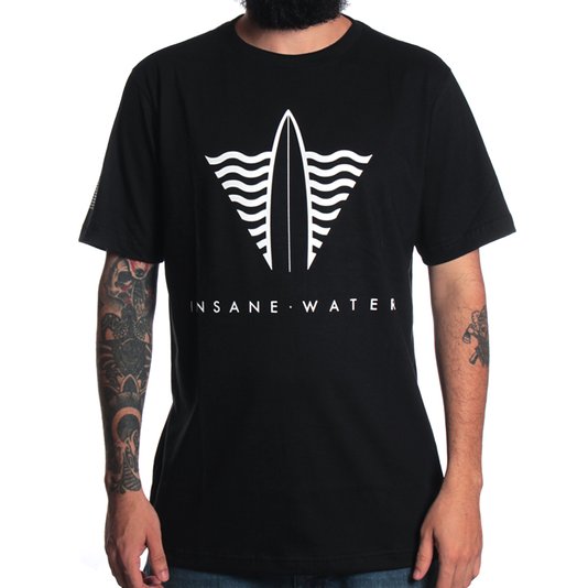 Camiseta Insane Water Logo Script Preto
