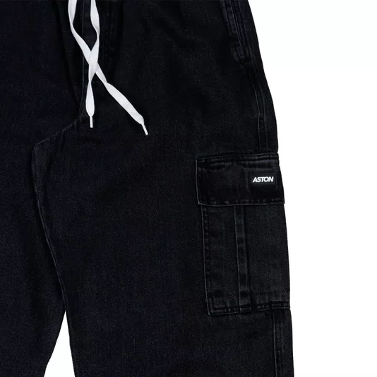 Calça Aston Cargo Preto Estonado