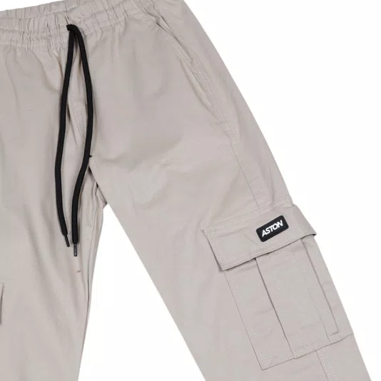 Calça Aston Cargo Sarja Juvenil Bege