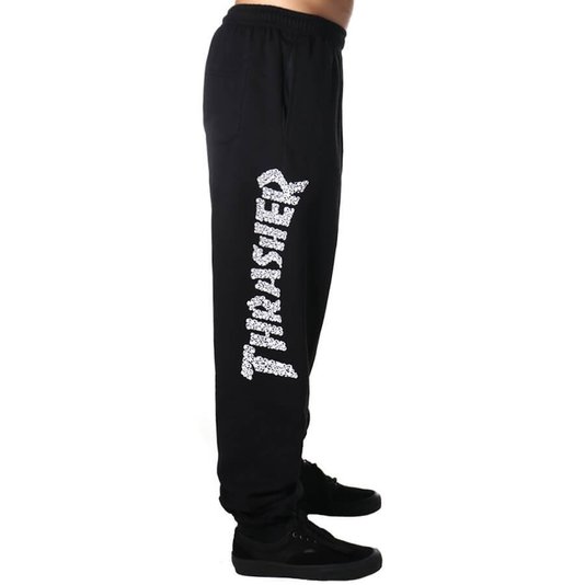 Calça de Moletom Thrasher Skull Preto/Branco