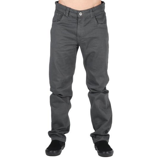 Calça Dropdead Reat Confort Tradicional Sarja Chumbo