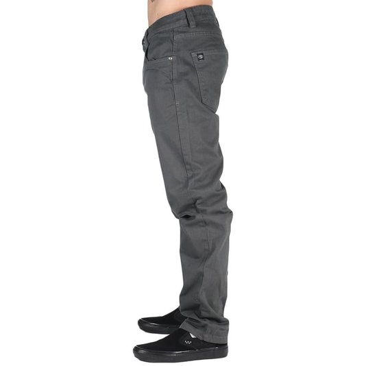Calça Dropdead Reat Confort Tradicional Sarja Chumbo