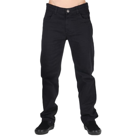 Calça Dropdead Reat Confort Tradicional Sarja Preto