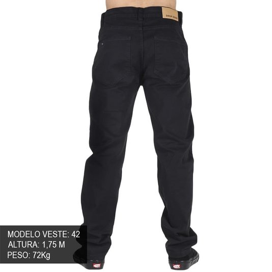 Calça Dropdead Reat Confort Tradicional Sarja Preto