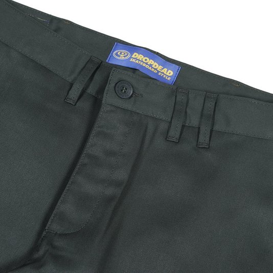 Calça Dropdead Sarja Amaci Confort Chino Verde Militar
