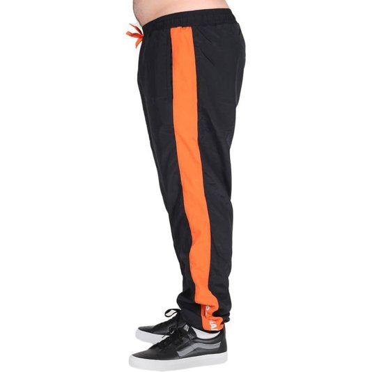 Calça Dropdead Tactel Ripper Pants Preto/Laranja/Cinza