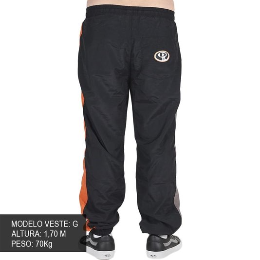 Calça Dropdead Tactel Ripper Pants Preto/Laranja/Cinza