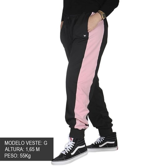 Calça Hang Loose Pet Dry Elanca Preto/Rosa