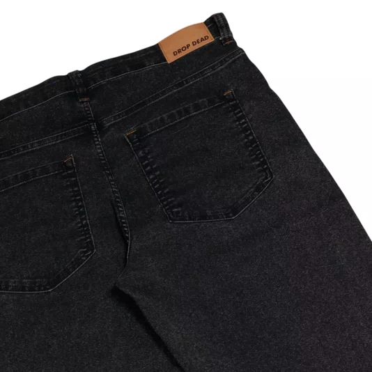 Calça Dropdead Classic 90s Dark Jeans Preto Estonado