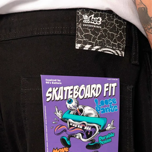 Calca Lost Sarja Skateboard Fit Preto