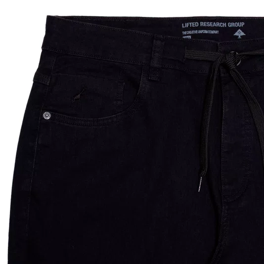 Calça Lrg Jeans Denim Blackout Denin Preto
