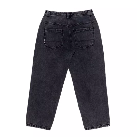 Calça Lrg Jeans Robust Black Baggy Preto