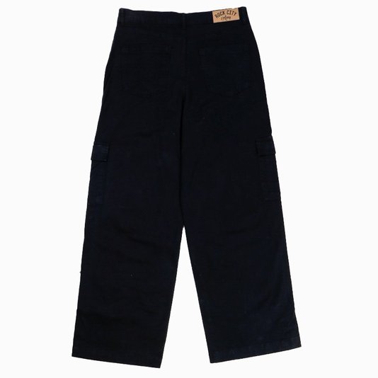 Calça Rock City Army Cargo Sarja Feminino Preto