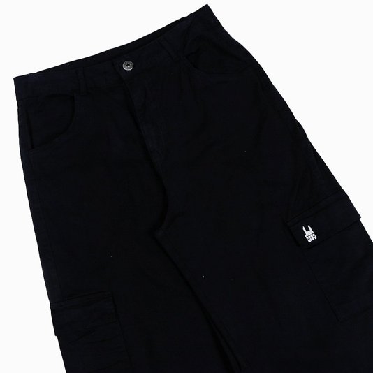 Calça Rock City Army Cargo Sarja Feminino Preto