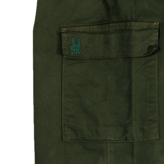Calça Rock City Army Cargo Sarja Feminino Verde Militar