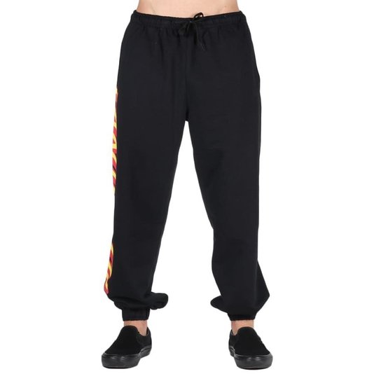 Calça Santa Cruz Big Strip Moletom Preto