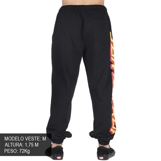 Calça Santa Cruz Big Strip Moletom Preto