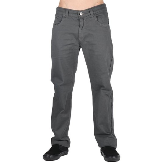 Calça Santa Cruz Sarja Reat Confort Regular Chumbo