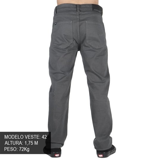Calça Santa Cruz Sarja Reat Confort Regular Chumbo