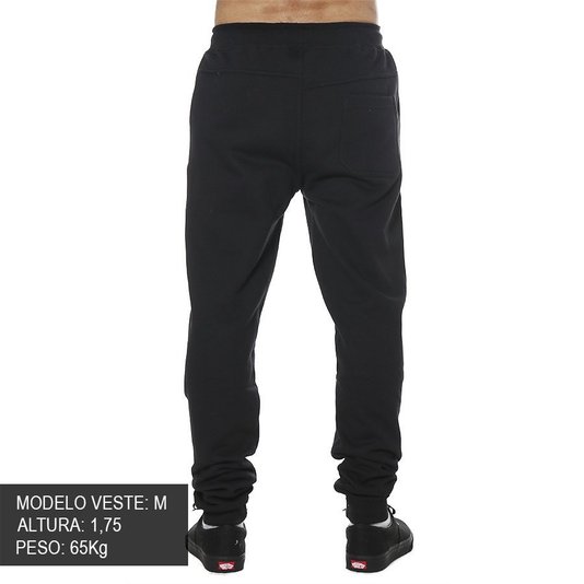 Calça Volcom Moletom Deadly Stones Preto/Azul