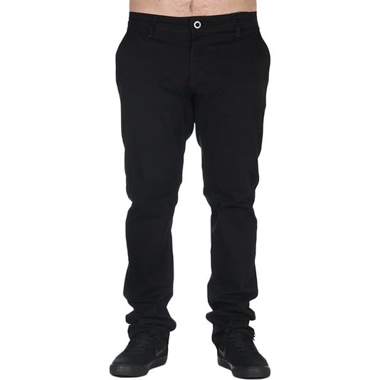 Calça Volcom Vorta Slim Straight Sarja Preto